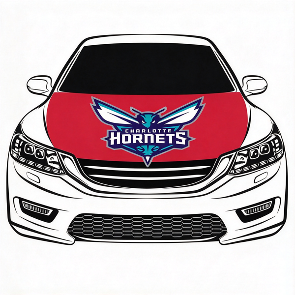 Charlotte Hornets Flag Car Hood Cover Flag , NBA Engine Banner,4X5ft,/6X7FT100% Polyester Elastic Fabrics Can be Washed