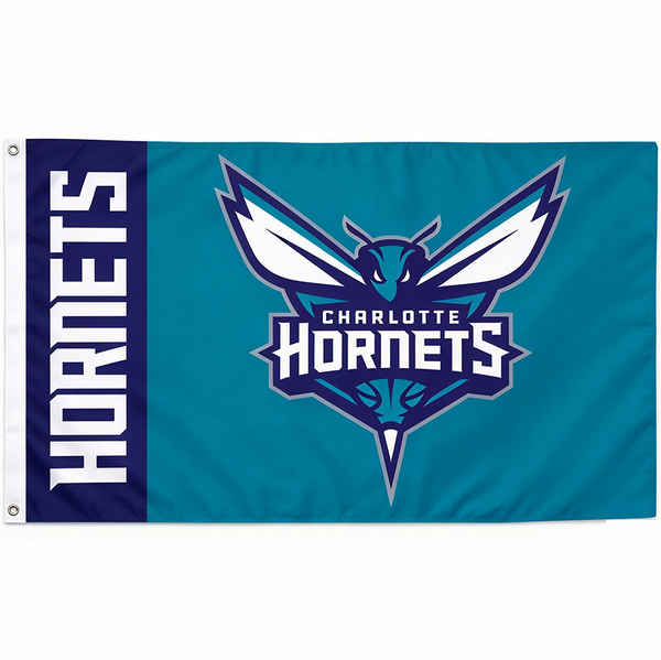 Charlotte Hornets Flag-NBA 3x5 FT Charlotte Hornets Basketball Banner-100% polyester-One sided / double sided