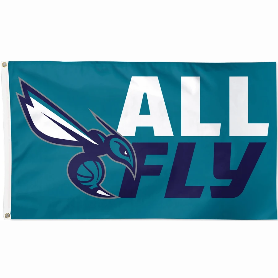 Charlotte Hornets Flag-NBA 3x5 FT Charlotte Hornets Basketball Banner-100% polyester-One sided / double sided