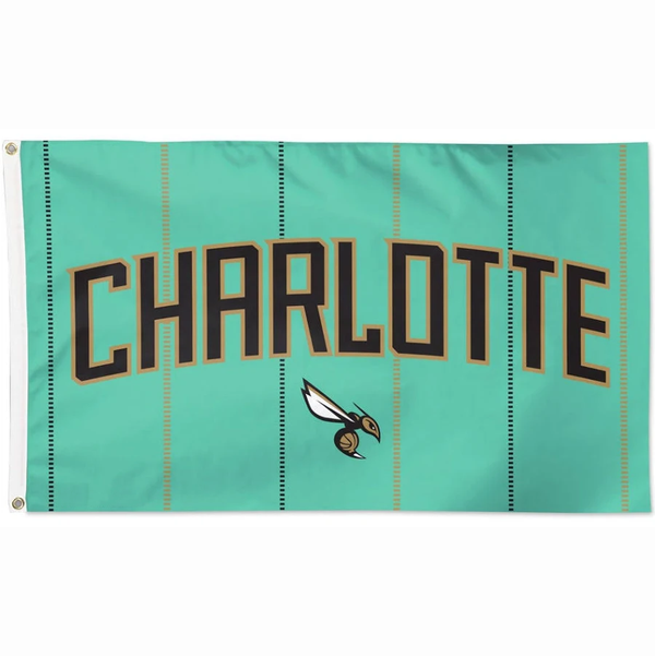 Charlotte Hornets Flag-NBA 3x5 FT Charlotte Hornets Basketball Banner-100% polyester-One sided / double sided