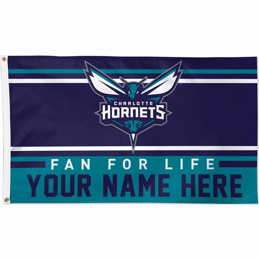 Charlotte Hornets Flag-NBA 3x5 FT Charlotte Hornets Basketball Banner-100% polyester-One sided / double sided