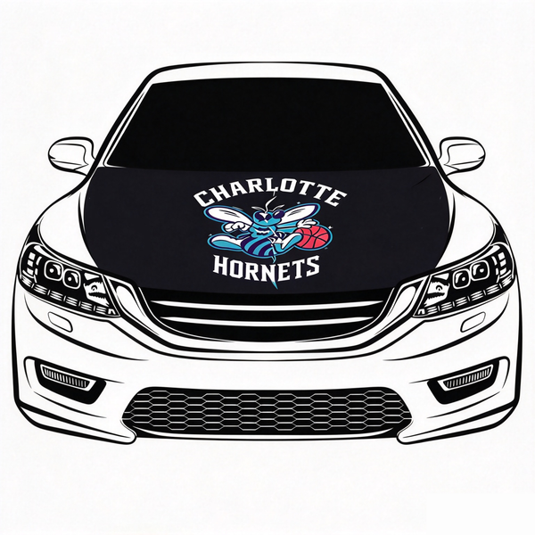 Charlotte Hornets Flag Car Hood Cover Flag , NBA Engine Banner,4X5ft,/6X7FT100% Polyester Elastic Fabrics Can be Washed