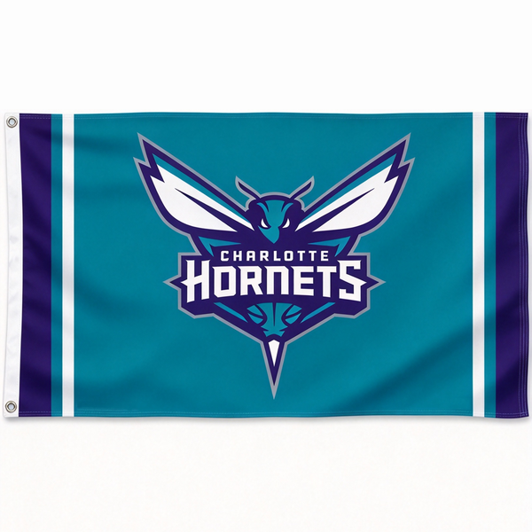 Charlotte Hornets Flag-NBA 3x5 FT Charlotte Hornets Basketball Banner-100% polyester-One sided / double sided