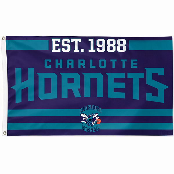 Charlotte Hornets Flag-NBA 3x5 FT Charlotte Hornets Basketball Banner-100% polyester-One sided / double sided