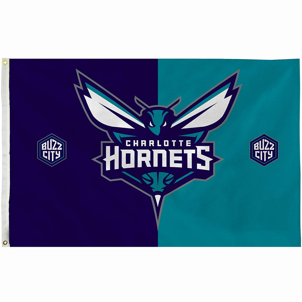 Charlotte Hornets Flag-NBA 3x5 FT Charlotte Hornets Basketball Banner-100% polyester-One sided / double sided