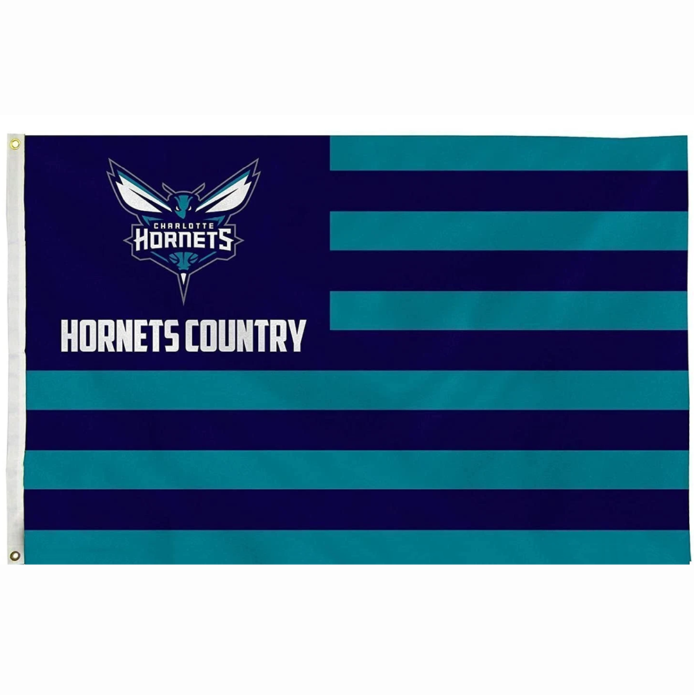 Charlotte Hornets Flag-NBA 3x5 FT Charlotte Hornets Basketball Banner-100% polyester-One sided / double sided