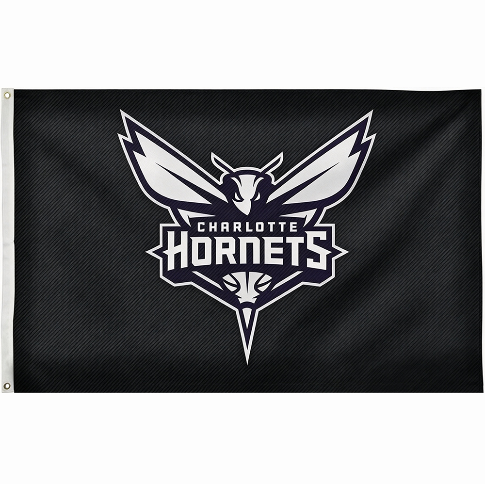 Charlotte Hornets Flag-NBA 3x5 FT Charlotte Hornets Basketball Banner-100% polyester-One sided / double sided