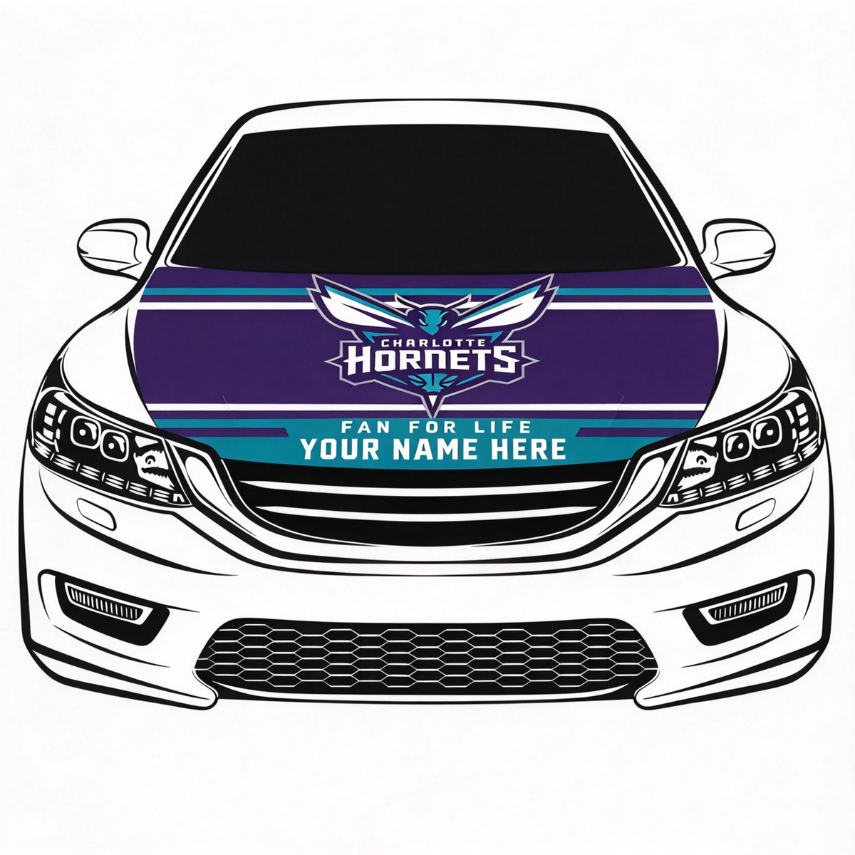 Charlotte Hornets Flag Car Hood Cover Flag , NBA Engine Banner,4X5ft,/6X7FT100% Polyester Elastic Fabrics Can be Washed
