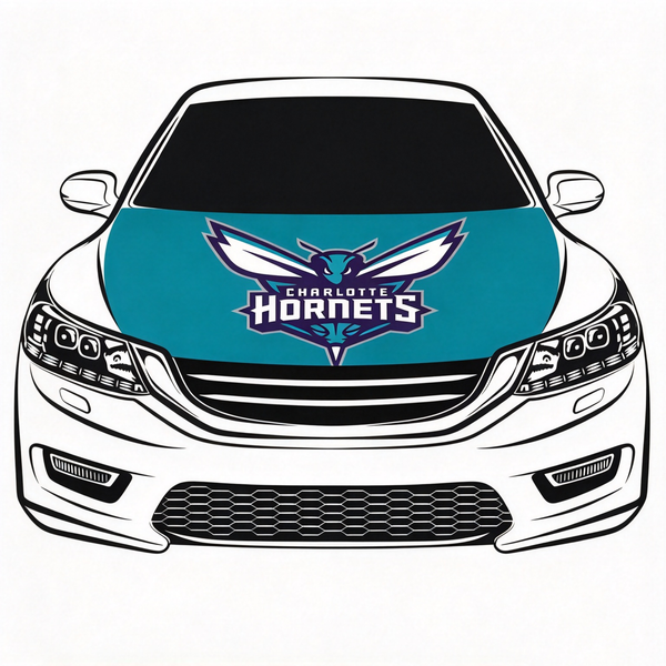 Charlotte Hornets Flag Car Hood Cover Flag , NBA Engine Banner,4X5ft,/6X7FT100% Polyester Elastic Fabrics Can be Washed