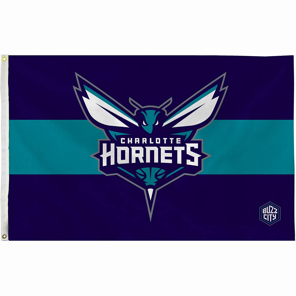 Charlotte Hornets Flag-NBA 3x5 FT Charlotte Hornets Basketball Banner-100% polyester-One sided / double sided