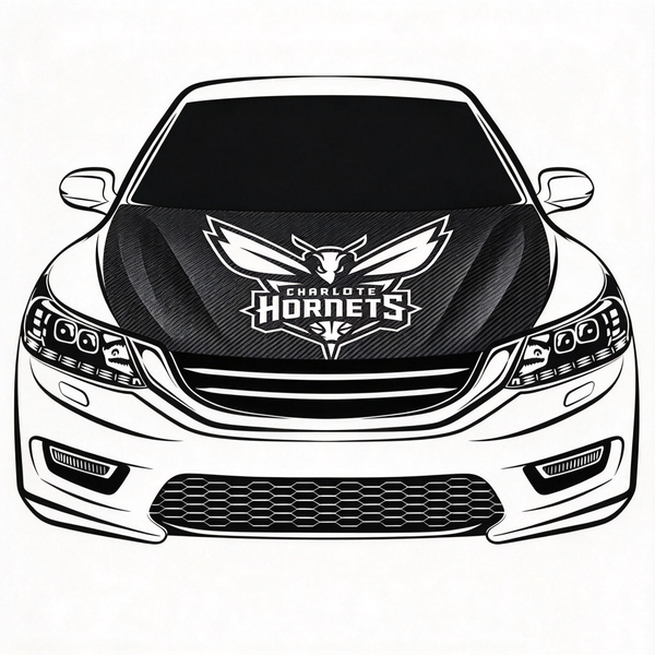 Charlotte Hornets Flag Car Hood Cover Flag , NBA Engine Banner,4X5ft,/6X7FT100% Polyester Elastic Fabrics Can be Washed