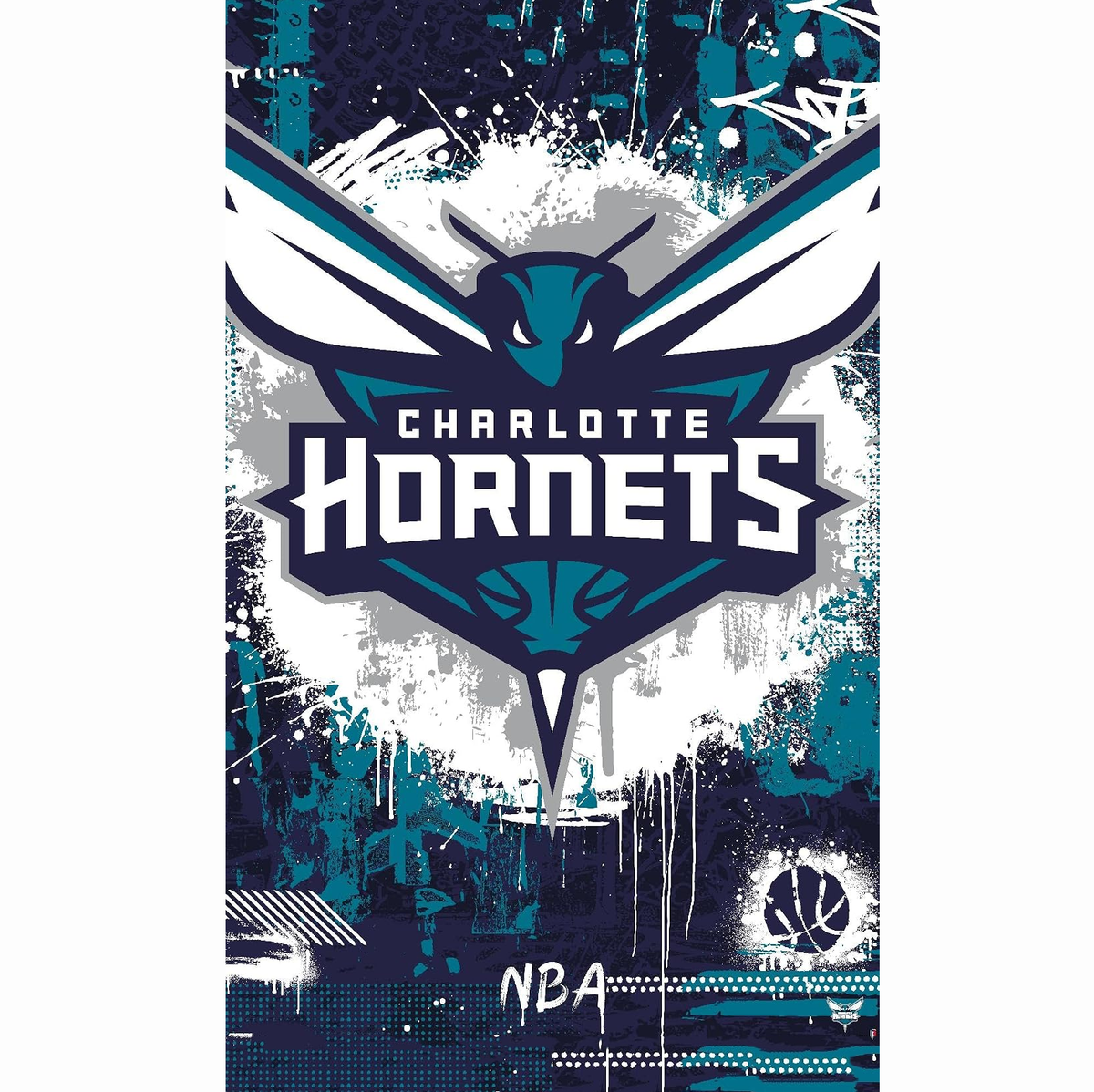 Charlotte Hornets Flag-NBA 3x5 FT Charlotte Hornets Basketball Banner-100% polyester-One sided / double sided