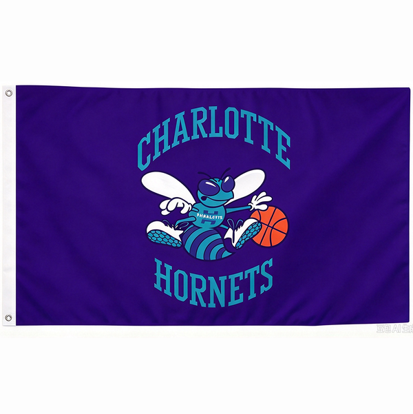 Charlotte Hornets Flag-NBA 3x5 FT Charlotte Hornets Basketball Banner-100% polyester-One sided / double sided