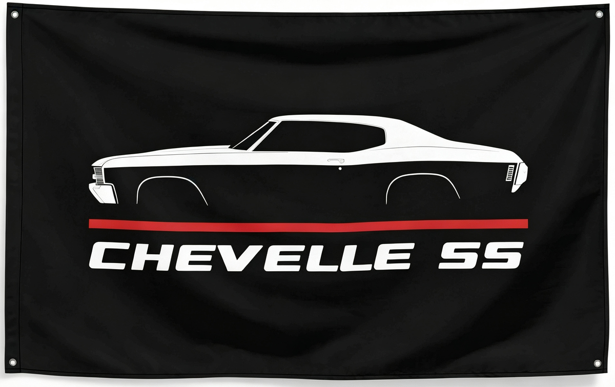Chevrolet Chevelle SS 1970 Flag -3x5 ft Chevelle 1967  Banner-Malibu 1970 Chevelle SS 454 100% polyester-2 Metal Grommets-One sided /Two sided