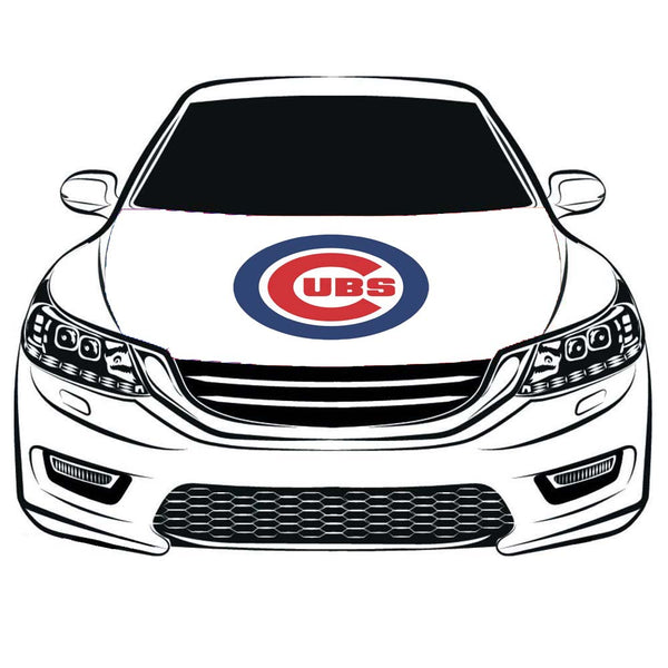 MLB Chicago Cubs Flag, Car Hood Cover Flag ,Engine Banner of Cubs,3.3X5ft, 100% Polyester Elastic Fabrics Can be Washed Suitable for large SUV and Pickup Trucks