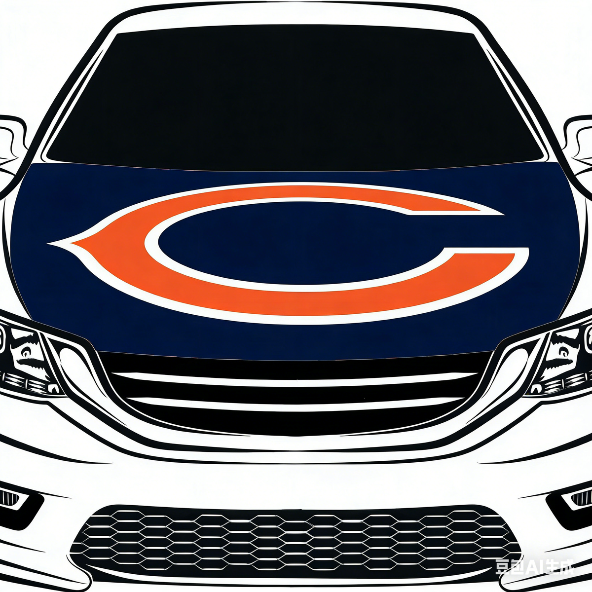 Chicago Bears NFL Car Hood Cover Flag , Engine Banner,4X5ft,/6X7FT100% Polyester Elastic Fabrics Can be Washed