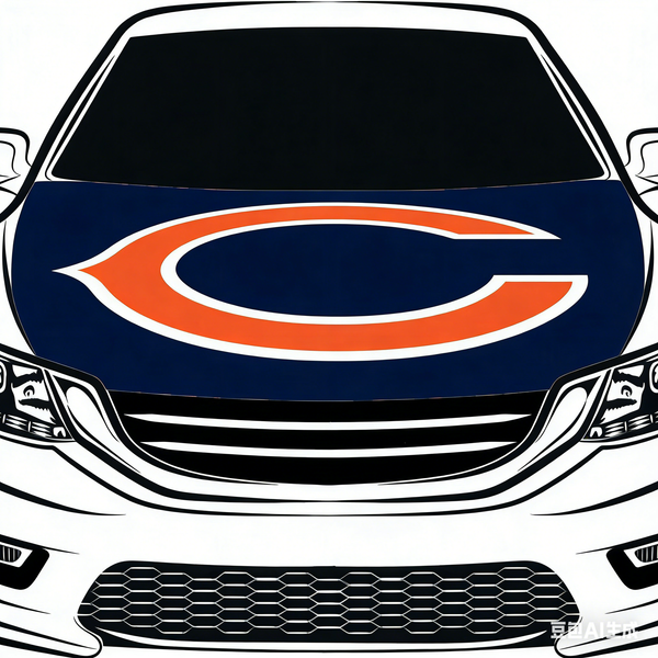 Chicago Bears NFL Car Hood Cover Flag , Engine Banner,4X5ft,/6X7FT100% Polyester Elastic Fabrics Can be Washed