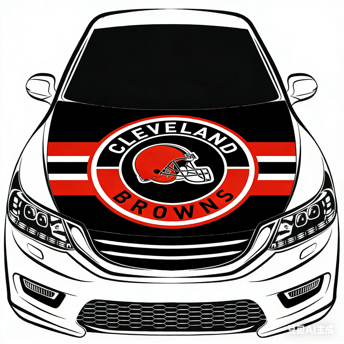 Cleveland Browns NFL Car Hood Cover Flag , Engine Banner,4X5ft,/6X7FT100% Polyester Elastic Fabrics Can be Washed