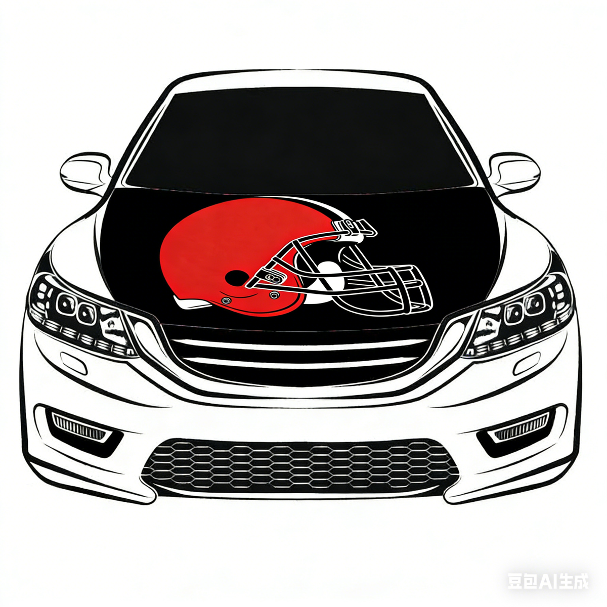 Cleveland Browns NFL Car Hood Cover Flag , Engine Banner,4X5ft,/6X7FT100% Polyester Elastic Fabrics Can be Washed