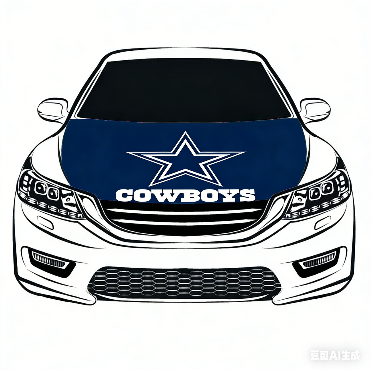 Dallas Cowboys NFL Car Hood Cover Flag , Engine Banner,4X5ft,/6X7FT100% Polyester Elastic Fabrics Can be Washed