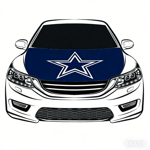 Dallas Cowboys NFL Car Hood Cover Flag , Engine Banner,4X5ft,/6X7FT100% Polyester Elastic Fabrics Can be Washed