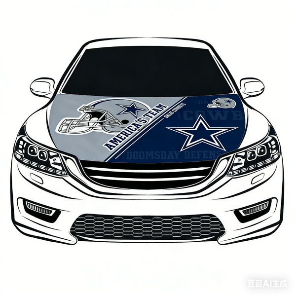 Dallas Cowboys NFL Car Hood Cover Flag , Engine Banner,4X5ft,/6X7FT100% Polyester Elastic Fabrics Can be Washed