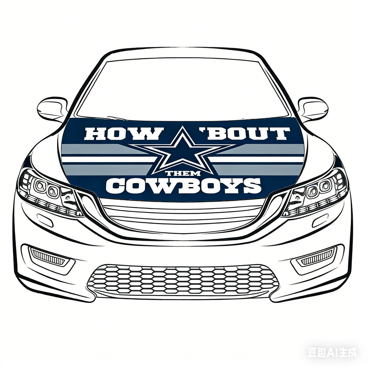 Dallas Cowboys NFL Car Hood Cover Flag , Engine Banner,4X5ft,/6X7FT100% Polyester Elastic Fabrics Can be Washed