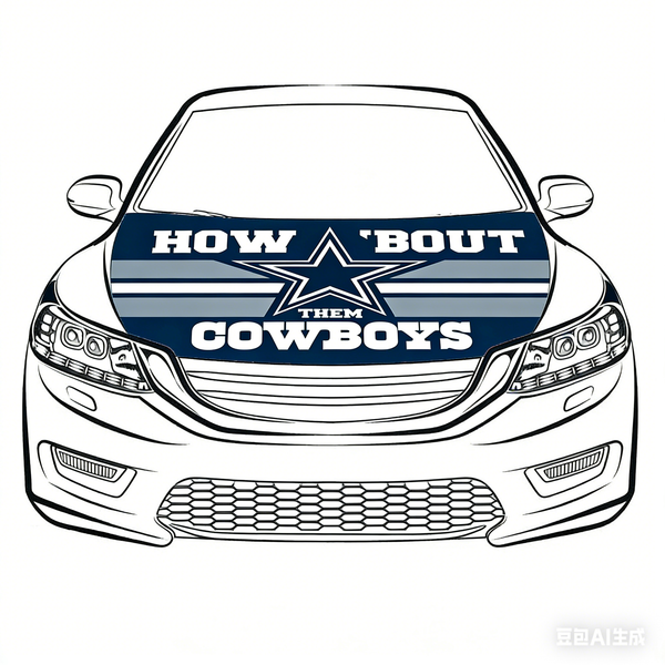 Dallas Cowboys NFL Car Hood Cover Flag , Engine Banner,4X5ft,/6X7FT100% Polyester Elastic Fabrics Can be Washed