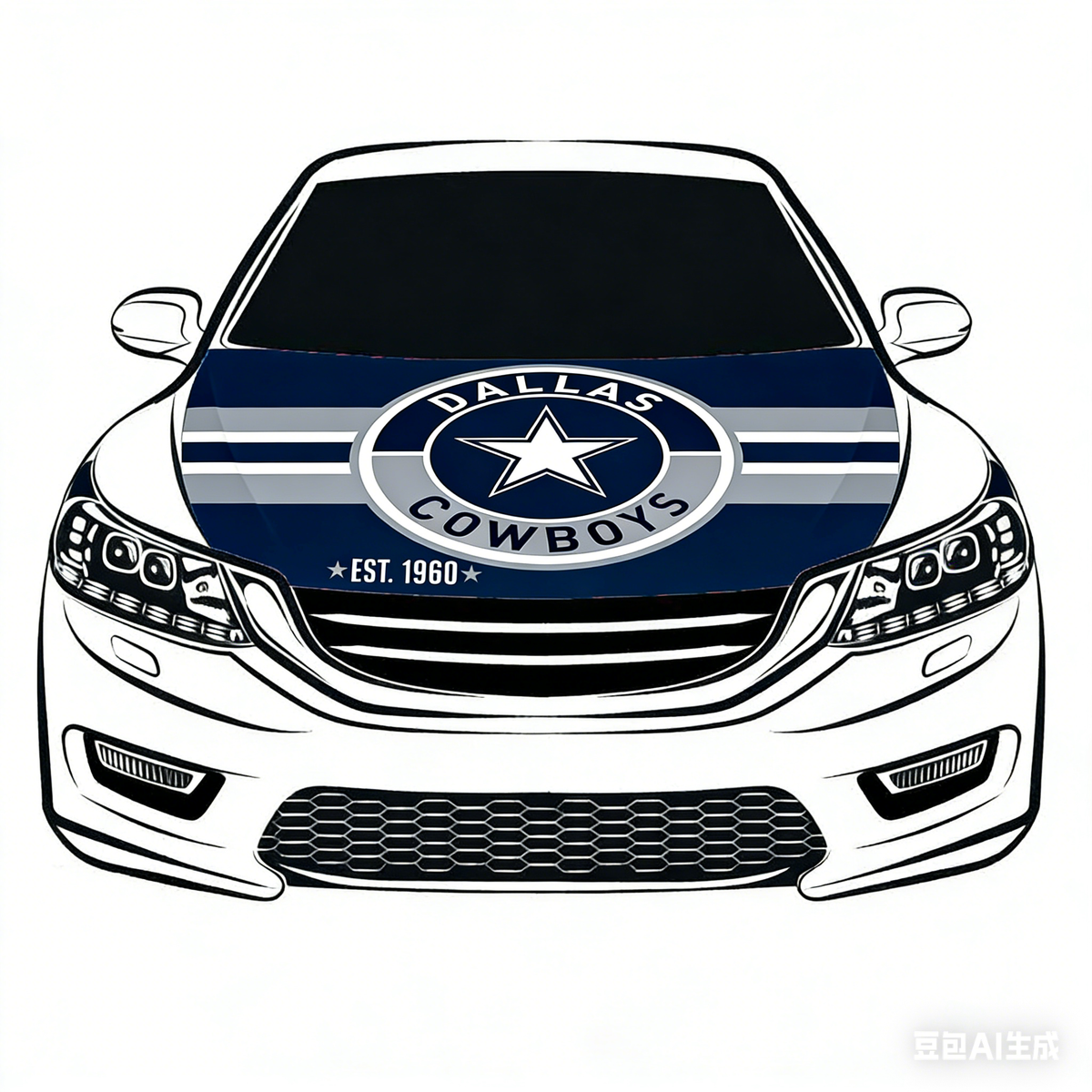 Dallas Cowboys NFL Car Hood Cover Flag , Engine Banner,4X5ft,/6X7FT100% Polyester Elastic Fabrics Can be Washed