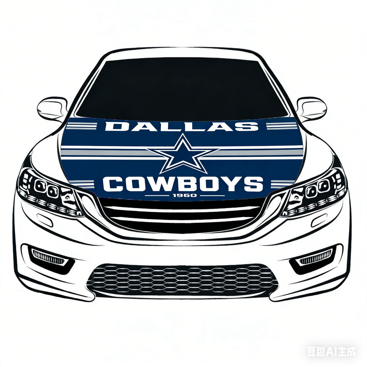 Dallas Cowboys NFL Car Hood Cover Flag , Engine Banner,4X5ft,/6X7FT100% Polyester Elastic Fabrics Can be Washed