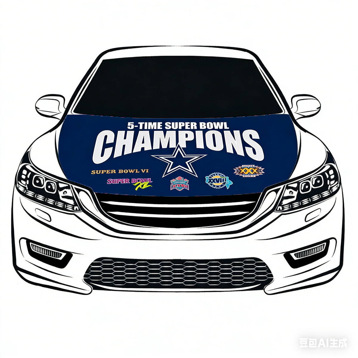 Dallas Cowboys NFL Car Hood Cover Flag , Engine Banner,4X5ft,/6X7FT100% Polyester Elastic Fabrics Can be Washed