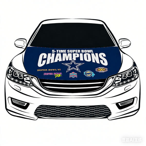 Dallas Cowboys NFL Car Hood Cover Flag , Engine Banner,4X5ft,/6X7FT100% Polyester Elastic Fabrics Can be Washed