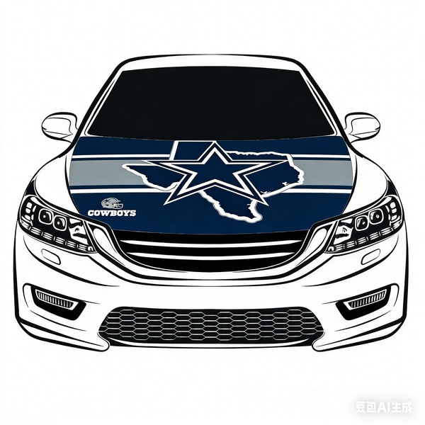 Dallas Cowboys NFL Car Hood Cover Flag , Engine Banner,4X5ft,/6X7FT100% Polyester Elastic Fabrics Can be Washed