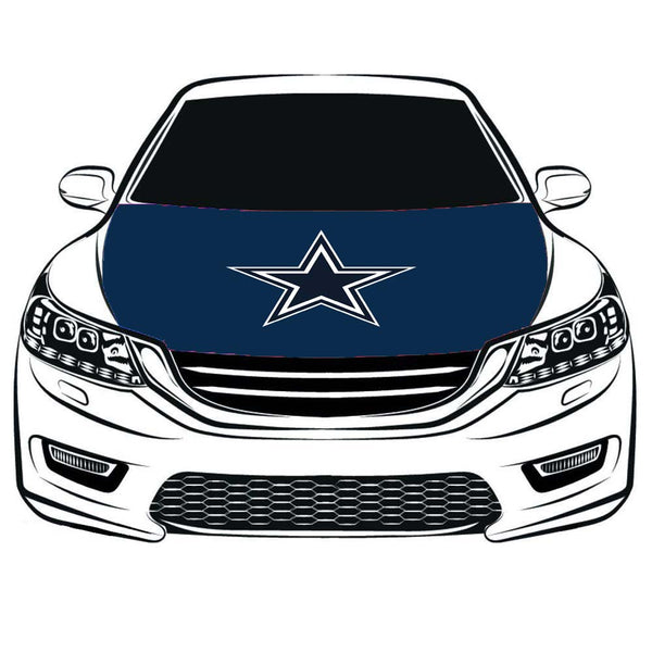 Dallas Cowboys Car Hood Cover Flag , Engine Banner Dallas Cowboys ,3.3X5ft,100% Polyester Elastic Fabrics Can be Washed