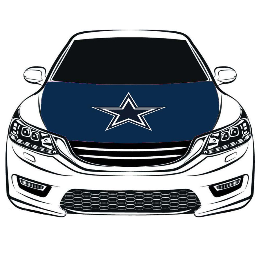 Dallas Cowboys Car Hood Cover Flag , Engine Banner Dallas Cowboys ,3.3X5ft,/6X7FT100% Polyester Elastic Fabrics Can be Washed