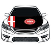 Denmark National Team Car Hood Cover Flag ,DANSK BOLDSPIL UNION Engine Banner,3.3X5ft,100% Polyester Elastic Fabrics Can be Washed