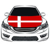 Denmark Car Hood Cover Flag , Engine Banner The Kingdom of Denmark ,3.3X5ft,100% Polyester Elastic Fabrics Can be Washed
