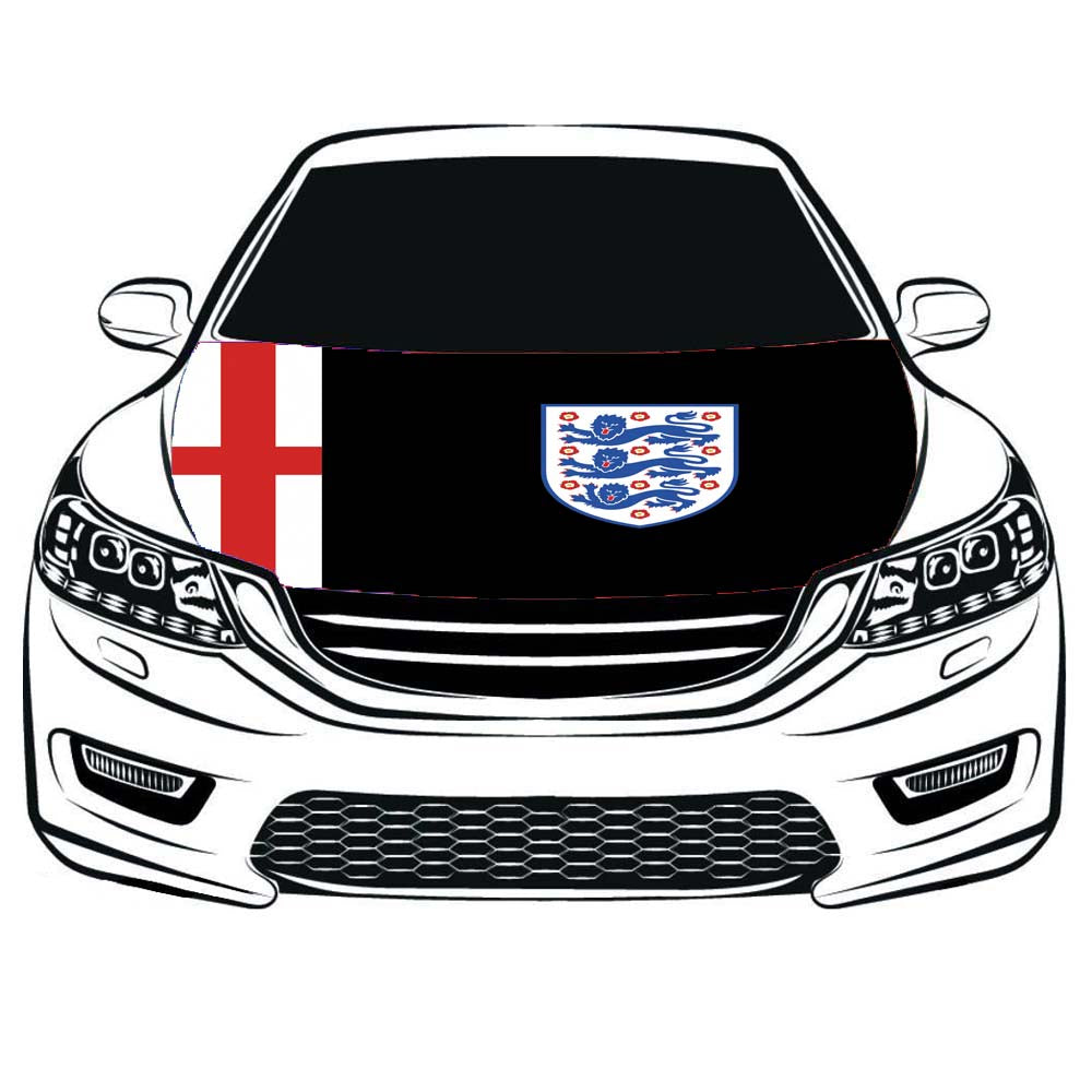 England National Team Car Hood Cover Flag ,Engine Banner Flag of England ,3.3X5ft,/6X7FT 100% Polyester Elastic Fabrics Can be Washed Suitable for large SUV and Pickup Trucks