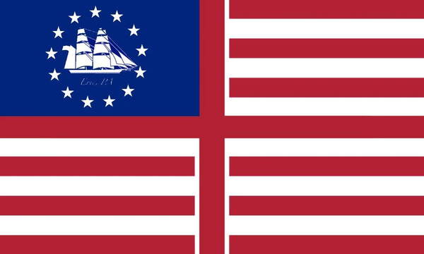 Pennsylvania City of Erie Flag-3x5 ft Banner -100% polyester-2 Metal Grommets-One sided /Two sided