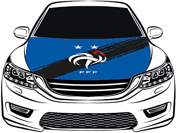 France National Team Car Hood Cover Flag , Engine Banner France FFF,3.3X5ft/6X7FT,100% Polyester Elastic Fabrics Can be Washed,France National Men's football team
