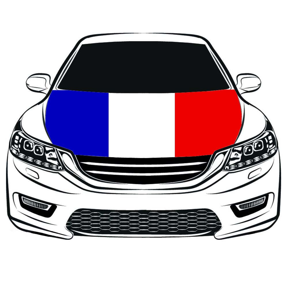 French flag,Car Hood Cover Flag of The French Republic ,La République française Engine Banner,3.3X5ft/6X7FT,100% Polyester Elastic Fabrics Can be Washed