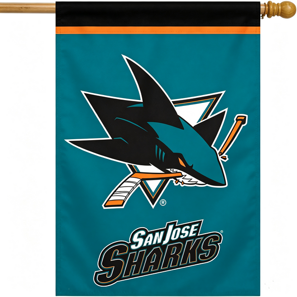 NHL San Jose Sharks Flag - "12.5 x 18" "28 x 40" Inches - San Jose Sharks Garden Flags