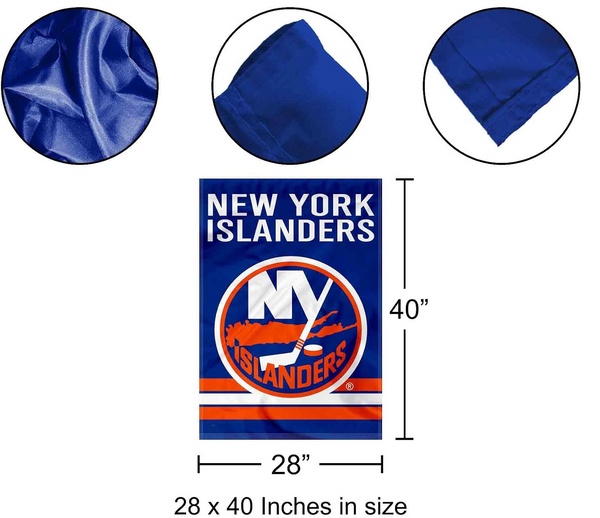 NHL New York lslanders Flag - "12.5 x 18" "28 x 40" Inches - NY lslanders Garden Flags