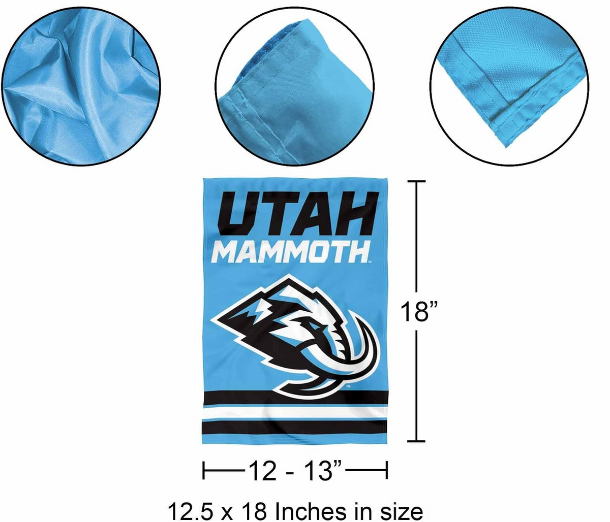 NHL Utah Mammoth Flag - "12.5 x 18" "28 x 40" Inches - Utah Mammoth Garden Flags