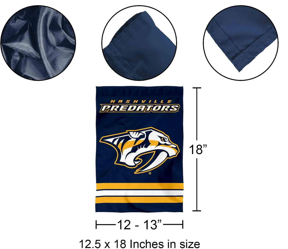 NHL Nashville Predators Flag - "12.5 x 18" "28 x 40" Inches - Nashville Predators Garden Flags