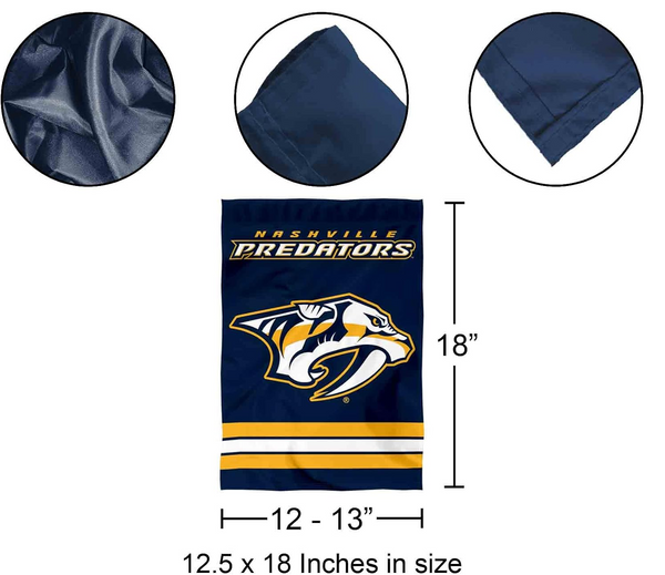 NHL Nashville Predators Flag - "12.5 x 18" "28 x 40" Inches - Nashville Predators Garden Flags
