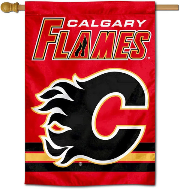 NHL Calgary Flames Flag - "12.5 x 18" "28 x 40" Inches - Calgary Flames Garden Flags