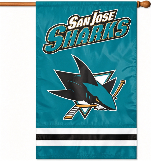 NHL San Jose Sharks Flag - "12.5 x 18" "28 x 40" Inches - San Jose Sharks Garden Flags