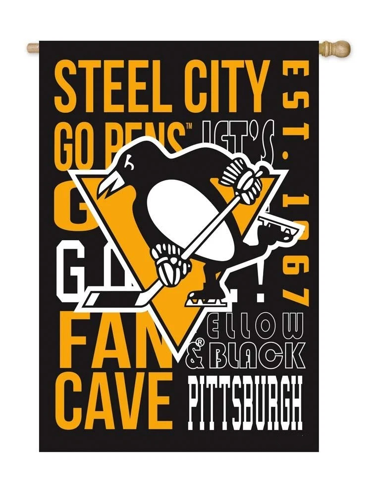 NHL  Pittsburgh Penguins Flag - "12.5 x 18" "28 x 40" Inches -  Pittsburgh Penguins Garden Flags