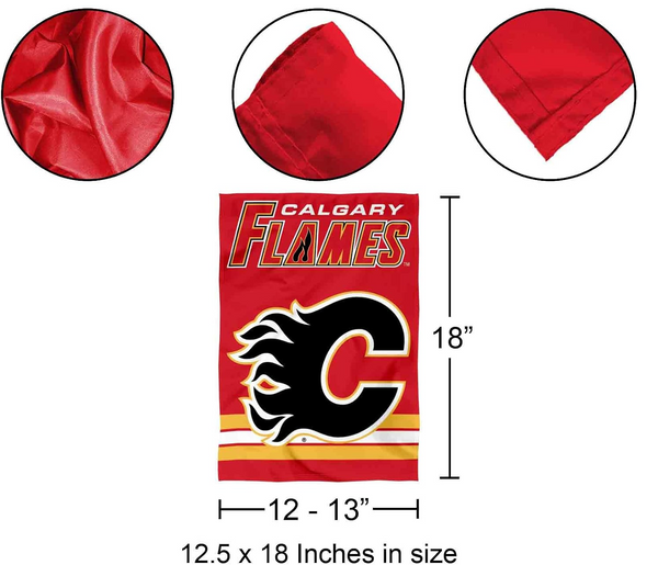 NHL Calgary Flames Flag - "12.5 x 18" "28 x 40" Inches - Calgary Flames Garden Flags